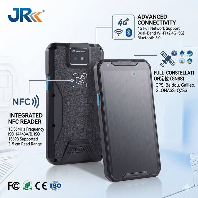 JR 927M Ruggedized Pda and Android 13 4g Handheld Pdas 1d 2d Qr Barcode Scanner Stock Mobile Data Terminal
