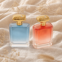 Flacon pulvérisateur de parfum de luxe carré vide de 100 ml, dégradé givré, personnalisé, vente en gros en vrac Anding Stock