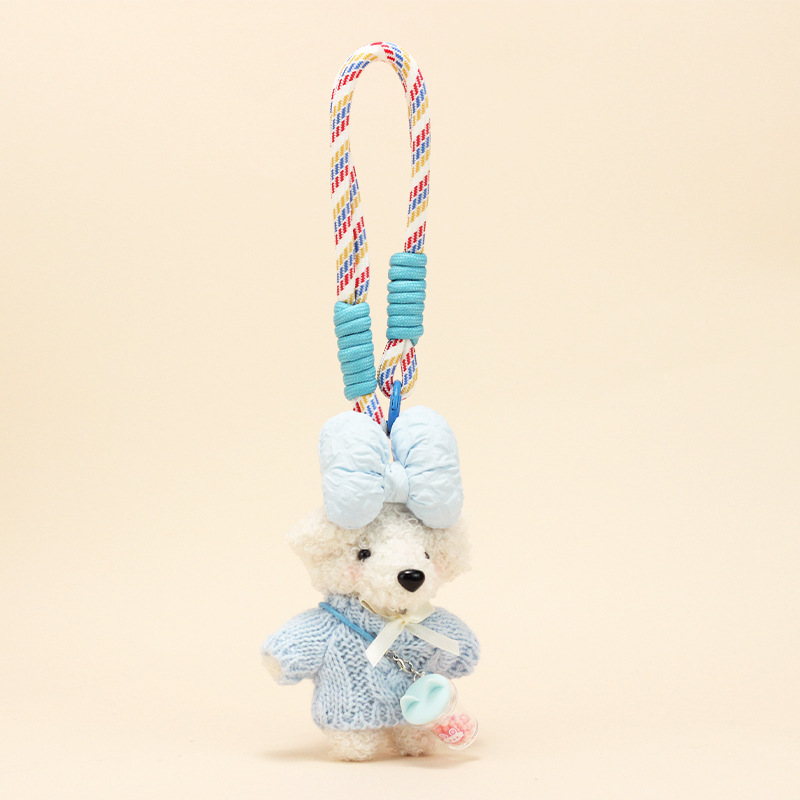 Tasse d'eau pull bleu clair ours blanc