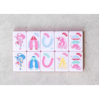Miss Cowgirl Mahjong The Happy Southerner Hat Pink Transparent Lady Boots Pants American Mahjong Tiles for Entertainment