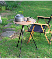 Table de pique-nique de camping Petite table ronde Table basse ultra légère noire portable