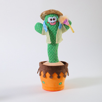 Poupée électrique cactus dansant Bluetooth, mignonne et amusante, jouet pour enfants, doux, rempli de PP, capable de chanter, de parler et d'enregistrer