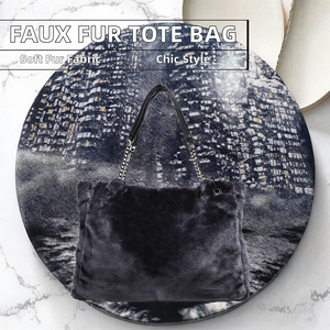 Luxurious Winter Faux Fur Women's Casual Tote <b>Bag</b> Two Straps Zipper Fashionable Polyester Lining <b>Big</b> Capacity Shoulder Crossbody - Product Image 2