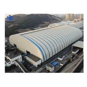 Especially designed for long wide span grid structure arch steel dry coal shed bunker