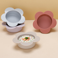 Bol pour bébé en silicone de qualité alimentaire épais avec logo personnalisé, design lapin, chat, ours, pour lait/céréales, construction robuste et durable, compatible micro-ondes