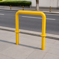 Poteau de sécurité U en acier haute résistance pour machines, avec partie encastrée, pour parking, barrière de protection pour machines
