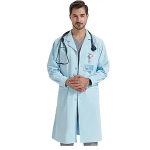Camice Bianco di Alta Qualità per Personale Medico, Uniforme Infermieristica a Maniche Lunghe Unisex, Uniforme Isolante a Maniche Corte - Product Image 1