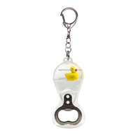 Ouvre-bouteille de bière en acrylique véritable avec canard flottant à l'intérieur, aimants de réfrigérateur, thème marin, souvenir touristique, porte-clés créatif