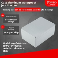 Boîtier en aluminium moulé sablé YQWEIG FA68, boîte de jonction 300x210x100mm, sans protection IP, pour câblage extérieur