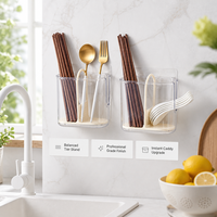 Boîte de rangement murale en plastique pour baguettes, support de vaisselle de cuisine, conteneur de drainage portable pour la maison