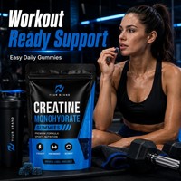 Gummies de créatine monohydrate à marque privée OEM, 120 unités, saveur framboise bleue, soutien à la force musculaire et à l'entraînement