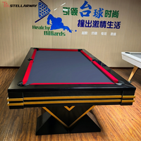 Mesa de Billar Americana Stellarway de 8 pies, Tamaño Estándar, Madera Sólida, Pizarra, Bolsillos Ocultos, Paño de Lana, Lujo para Clubes y Bares