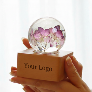 Lampe sphérique florale en résine à effet flottant, lumière claire, ambiance magique, éclairage pour chambre de adolescente, cadeau d'anniversaire - Product Image 3