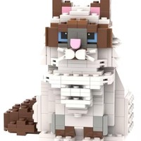 Bloques de Construcción de Plástico ABS, Juego de Juguetes en Miniatura de Gato, Escala 1:12, Juguete de Construcción Educativo, Ensamblaje DIY para Niños, Venta al Por Mayor