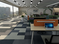Carrelage de moquette commercial uni carré, nylon, PVC, support en PE, moquette de bureau, carrelage de moquette modulaire