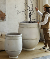 Vente directe d'usine - Pots à fleurs en magnésium de grande taille, de forme vintage et en forme de pot, pour plantes vertes d'extérieur et d'intérieur, pour salons