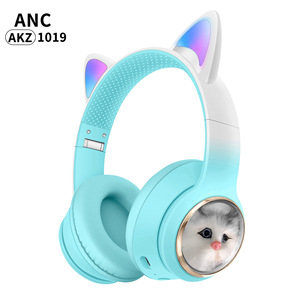 Casque sans fil LED Glare Comfortable 1019 avec oreilles de chat, ANC/ENC, lumières RGB, étanche IPX4, autonomie de 3 à 5 heures, pour DJ - Product Image 3