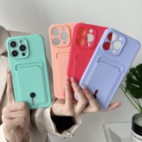 Étui de téléphone avec porte-cartes, porte-monnaie, coque de protection pour iPhone 16 15 14 11 12 13 Pro Max Plus, coque arrière en silicone souple mate antichoc