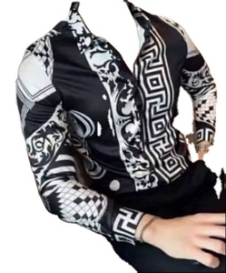 Primavera-Verão Premium Design Camisa Homens Vestem Camisas Botão até Camisa Mens - Product Image 1