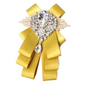 Corbatas de Moño de Cristal al por Mayor, Corbatas de Seda para Fiesta, Corbatas Florales Ajustables para Mujer, Corbatas de Lazo para Hombre, Broche de Lazo, <span class=keywords><strong>Corbata</strong></span> Barata para Boda - Product Image 4