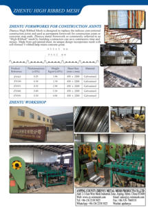 Fourniture d'usine Zhenyu coffrage permanent élargi bandes <span class=keywords><strong>de</strong></span> coffrage mur plâtre hy-rib latte pour les joints <span class=keywords><strong>de</strong></span> construction - Product Image 6