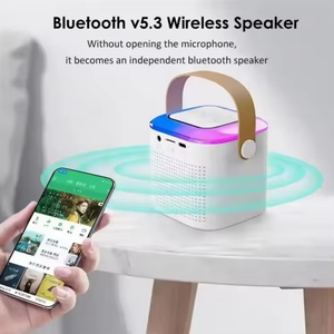 Xách tay homey1 máy Karaoke với RGB LED chiếu sáng mini Hệ thống loa và microphone tủ nhựa và BT kết nối - Product Image 4