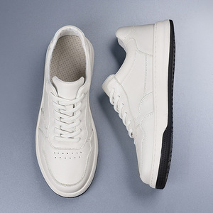 New Layer Cowhide Men's Casual Shoes - Breathable <b>Leather</b> Men's Casual <b>Sneakers</b> - Versatile Design - Product Image 2