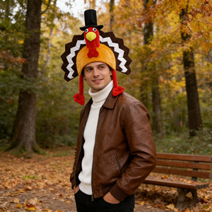 Accesorios de Decoración para Fiestas de Disfraces, Sombreros de Pavo de Peluche para el Día de Acción de Gracias, Sombreros de Disfraces Novedosos - Product Image 3