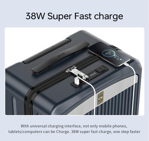 Carrito de aleación de aluminio de 20 pulgadas de nuevo estilo, Maleta giratoria de mano <span class=keywords><strong>para</strong></span> PC, bolsillo frontal con carga USB, viaje de negocios - Product Image 4