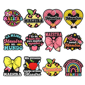 Regalos para el Día del Maestro, Charms para Zapatos, Venta al por Mayor, Charms Personalizados para Maestros de Español, Charms de PVC para Zapatos - Product Image 1