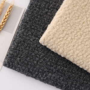 Mantel rambut panjang wol poliester kain campuran 750g/M wol rajutan kain wol - Product Image 1