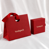 Boîte à bijoux personnalisée avec sac en papier texturé assorti, ensemble d'emballage de bijoux avec logo en feuille d'or pour bague, boucles d'oreilles, collier