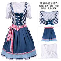 Costume de femme de chambre médiévale à lacets robe allemande Oktoberfest Dirndl tablier à manches courtes robe de soirée Cosplay M-5XL grande taille
