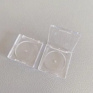 LZ 팩 100pcs 내부 37mm 스퀘어 풀 클리어 빈 컴팩트 파우더 컨테이너 사용자 정의 로고 액체 블러셔 형광펜 팔레트 케이스