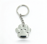 Porte-clés personnalisé en métal gravé avec une patte d'animal de compagnie, souvenir pour les amoureux des animaux
