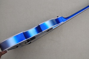 Bajo Eléctrico Flyoung Metal Blue Sunburst de 4 Cuerdas, Bajo de Cuerpo Semi-hueco - Product Image 4