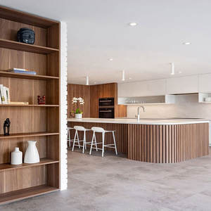 جزيرة مطبخ دائرية بتصميم خشبي، مجموعة كاملة من خزائن المطبخ المعيارية - Product Image 4