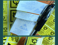 Étiquette d'avertissement antistatique personnalisée en usine, autocollant adhésif antistatique pour projecteur, électronique grand public, revêtement haute définition