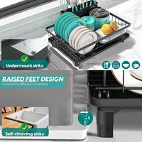 Étagère de rangement pour vaisselle de cuisine, double niveau, multifonctionnelle, en acier au carbone durable, moderne, peu encombrante, non pliable