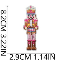 Parches Bordados de Cascanueces, Figuras de Ballet Navideñas, Apliques Termoadhesivos, Decoración Navideña Rosa Pastel para Chaquetas, Accesorios DIY