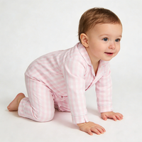 Combinaison bébé unisexe personnalisée en bambou biologique, douce et respirante, avec fermeture à boutons-pression, OEM