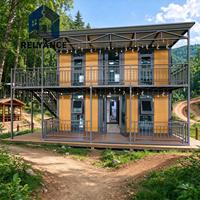 Villa préfabriquée de luxe extensible de 40 pieds, écoénergétique et personnalisable, installation facile pour villa familiale et hébergement de glamping