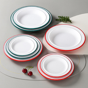 Assiettes en mélamine, assiettes rondes en plastique, durables, couleur unie, pour aliments, café, thé - Product Image 2