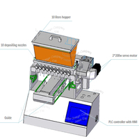 Machine à bonbons gélifiés à 10 buses, écran tactile, pour les petites entreprises, mini machine à bonbons au chocolat, déposeur de bonbons gélifiés, prix