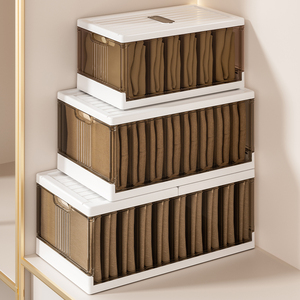 Có thể điều chỉnh ngăn có thể gập lại tủ quần áo nhựa hộp lưu trữ Stackable vải tổ chức với các tính năng nhắm mục tiêu - Product Image 3