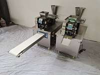 Machine automatique de remplissage de raviolis en acier inoxydable, machine à samosas et empanadas, machine à rouleaux de printemps, avec convoyeur à double alimentation