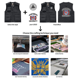 Jaket tanpa lengan pria, kualitas tinggi olahraga luar ruangan bernapas memancing jaket tanpa lengan untuk pria Multi saku rompi kerja LOGO kustom - Product Image 6