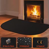Alas Pelindung Percikan Api Perapian 80x50cm 1mm Tahan Panas dari Fiberglass untuk Perapian, Panggangan, Kerja Solder, Dapur Luar Ruangan, Mudah Digunakan