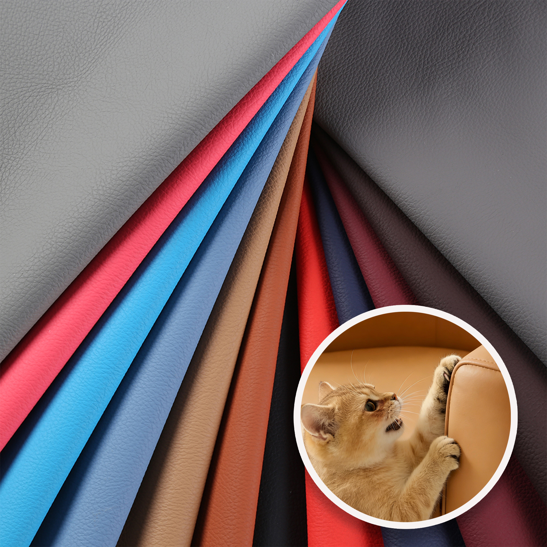 Wholesale Waterproof Anti-Mildew Scratch & Wear Resistant PVC Leather Flocked Backing Fabric for Sofa Upholstery
