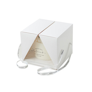 Wholesale 4/6/8 Inches Square Transparent <strong>Gift</strong> <strong>Box</strong> Luxury Wedding Birthday <strong>Cake</strong> Storage Clear Packaging <strong>Box</strong> With Ribbon - Product Image 1